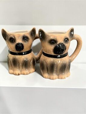 Certified International 3D German Shepherd Dog Mug Set of 2 Ceramic Coffee Cup